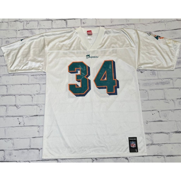 Ricky Williams Jersey Men's Large White Miami Dolphins NFL Football Sportswear - Picture 1 of 16